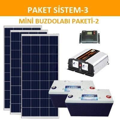 Solar Güneş Enerjili Aydınlatma-Mini Buzdolabı Paketi 2 - 1