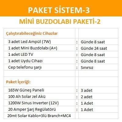 Solar Güneş Enerjili Aydınlatma-Mini Buzdolabı Paketi 2 - 2