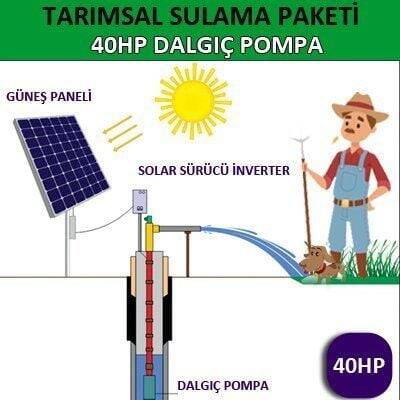 Solar Güneş Enerjili Tarımsal Sulama Sistemi, 40 HP Dalgıç Pompa Sistemi - 1