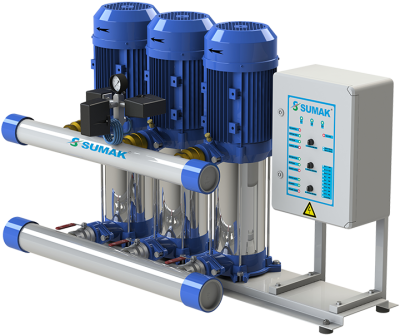 Sumak SHT16 C 750/6 Düşey Milli Kademeli Üç Pompalı Hidrofor 23 KAT 100 DAİRE - 1