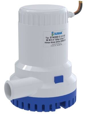 Sumak STN2000G Sintine Dalgıç Pompa 6 mss 4500 litre/h 12 Volt Manuel - 1