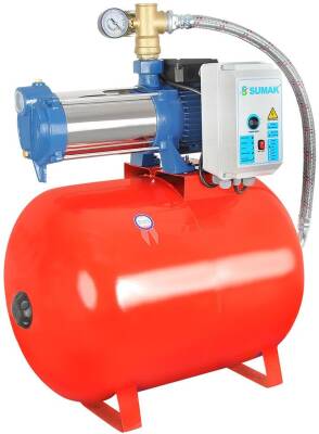 Sumak SYMH12-220/4 Yatay Kademeli Bina Hidroforu 100 Lt Tanklı 6 Kat 34 Daire 220 Volt 2.2 Hp - 1