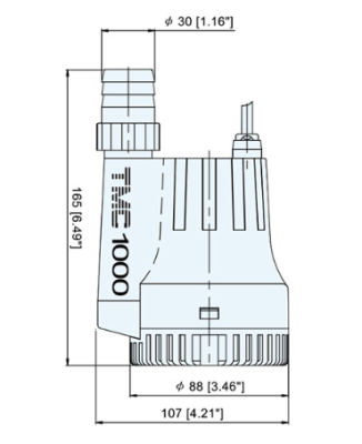 Tmc SR12222 Üst Çıkışlı Sintine Pompası 12V 1000 gph - 2