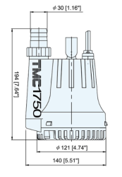 Tmc SR12224 Üst Çıkışlı Sintine Pompası 12V 1750 gph - 2