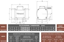 Vibramod VMA 15/200 Vibrasyon Motoru Trifaze (380V) 1500 Devir 216,72 Kgf 0.18 Kw - 3