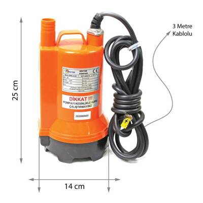 Water Sound 24 Volt Dc Drenaj Dalgıç Pompa 7 Mt Yükseklik 7.5 m³/h - 2