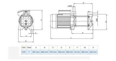 Wilo MSH 407T Yatay Kademeli Santrifüj Pompa 3 Hp 7 Bar 10 m³/h - 2